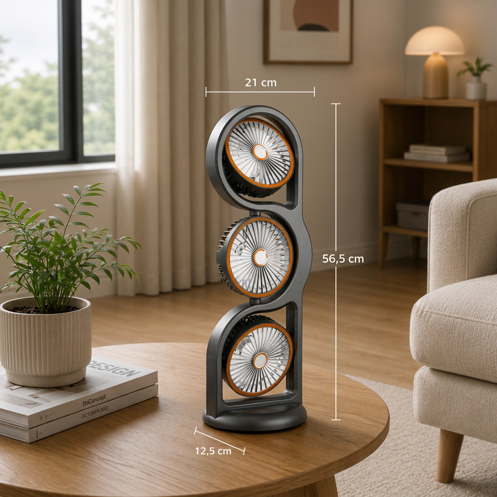 Leiser Ventilator mit 3 Köpfen – Kühlt den ganzen Raum, nicht nur einen Fleck