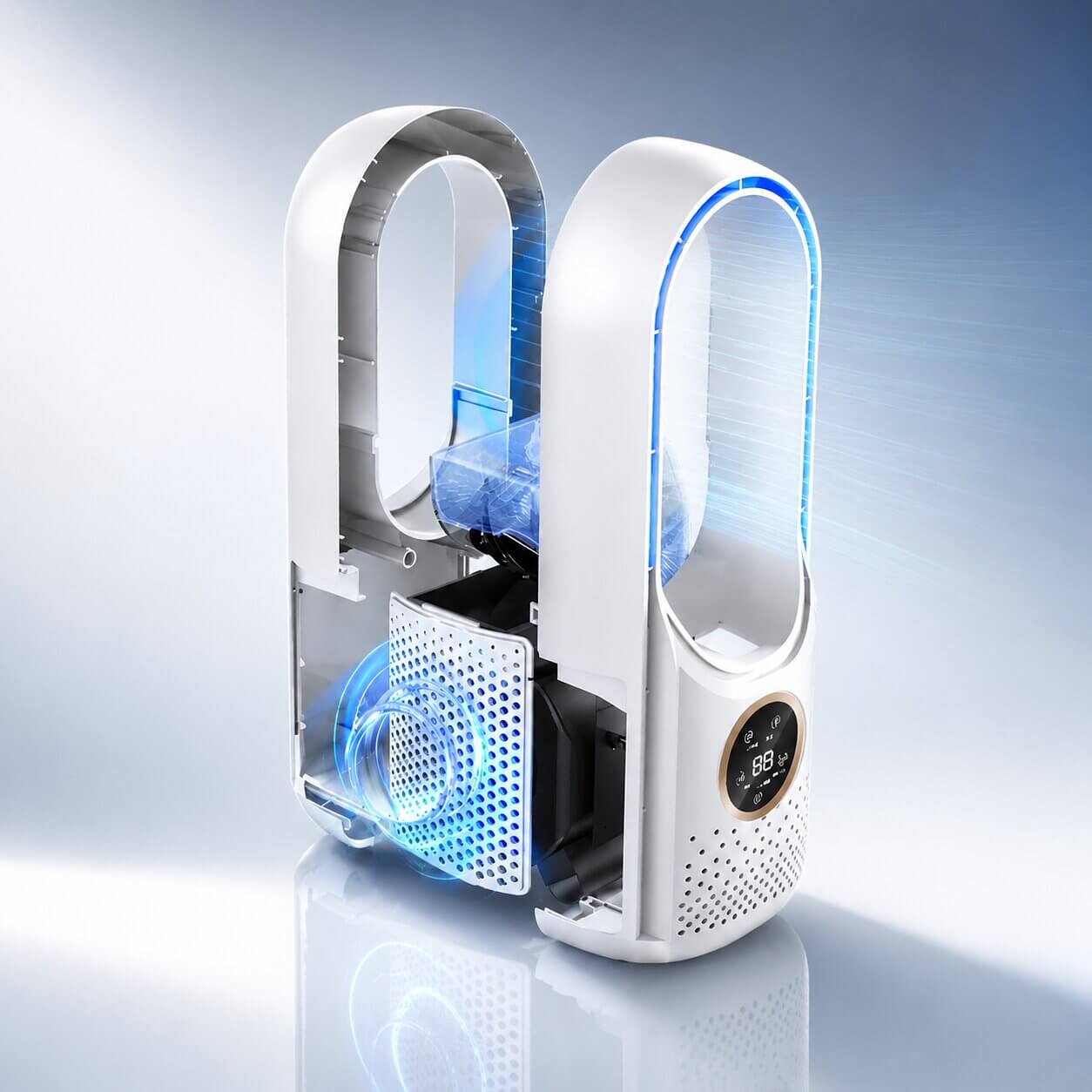 WhisperFlow™ Bladloser Turmventilator – Flüsterleise für Schreibtisch & Schlafzimmer