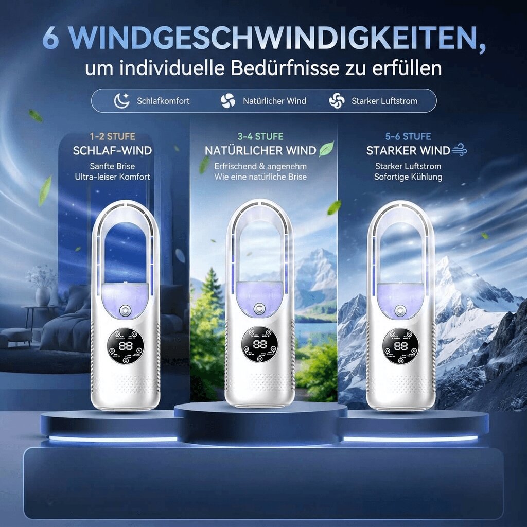 WhisperFlow™ Bladloser Turmventilator – Flüsterleise für Schreibtisch & Schlafzimmer
