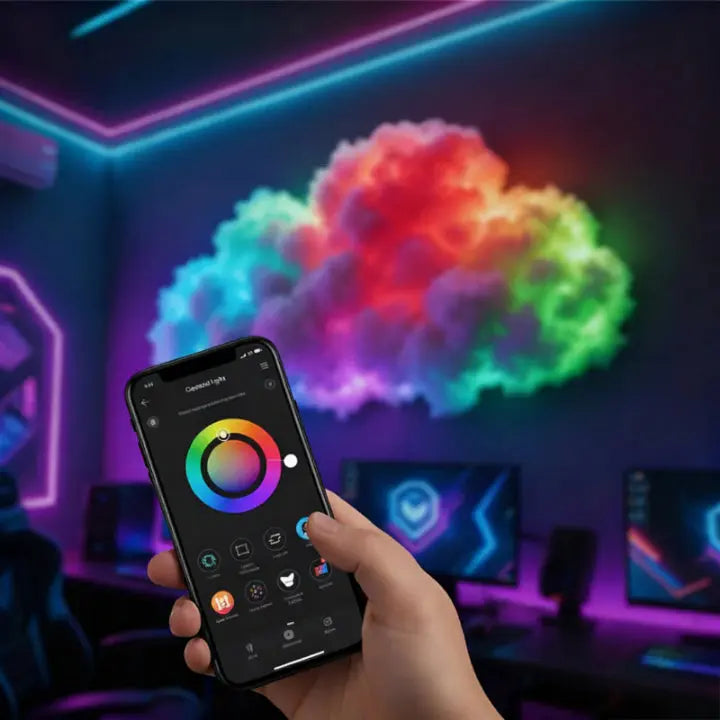 LED-Wolken-Wandleuchte Farbsteuerung