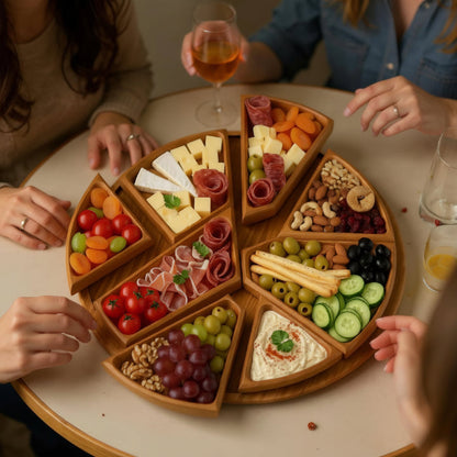 50% RABATT | Stilvoll servieren – Holz-Serviertablett Set aus Naturholz
