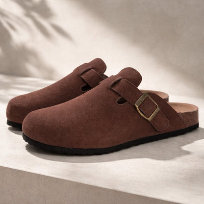 Orthopädische Hausschuhe für Damen & Herren | Clogs aus Wildleder | Pantoletten | Suedara