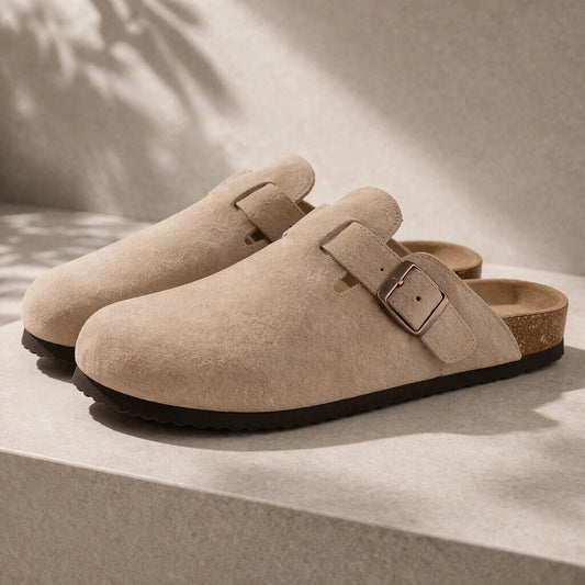 Orthopädische Hausschuhe für Damen & Herren | Clogs aus Wildleder | Pantoletten | Suedara