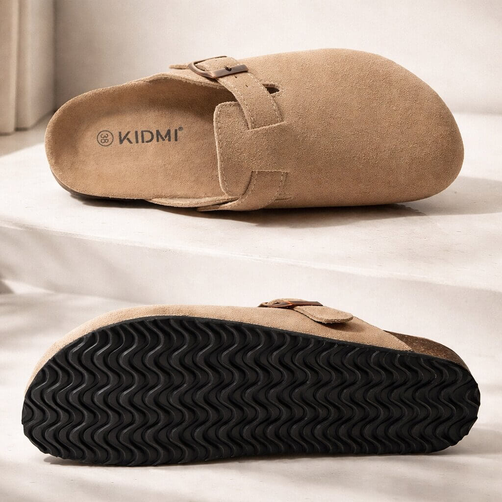 Orthopädische Hausschuhe für Damen & Herren | Clogs aus Wildleder | Pantoletten | Suedara