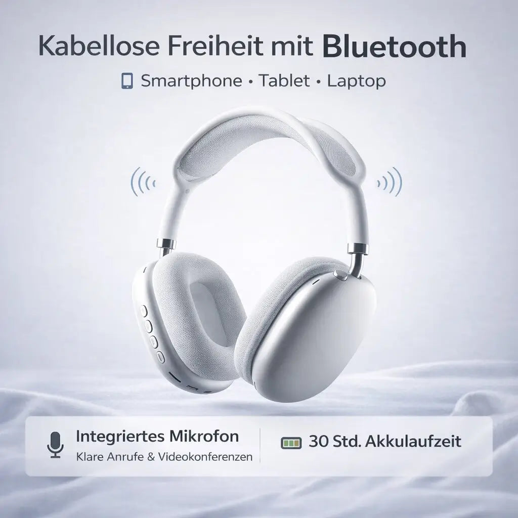 Audilux |Over-Ear Noise Cancelling Kopfhörer mit Bluetooth & Geräuschunterdrückung (ANC)
