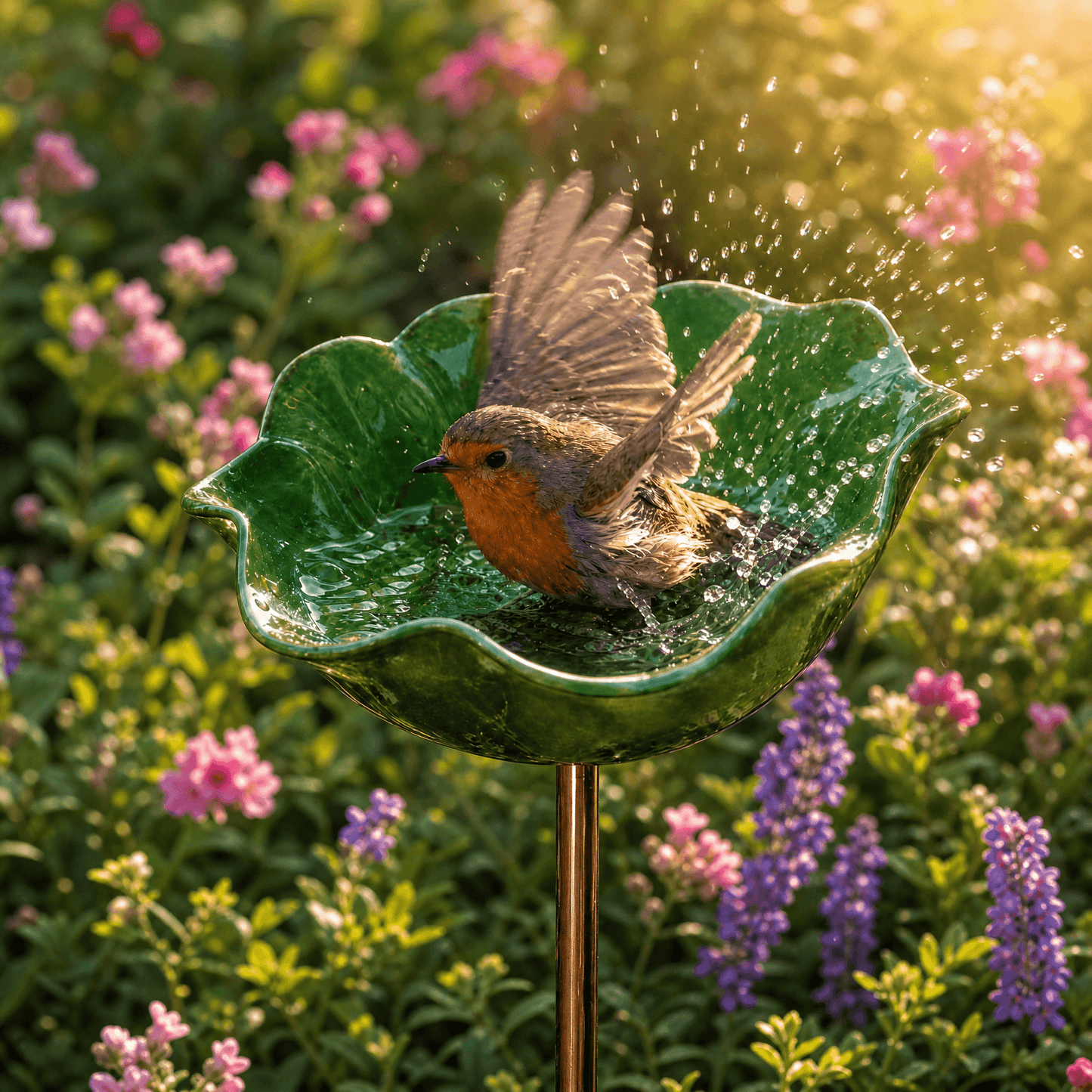 PetalHaven™ Mohnblume-Vogeltränke – Handgefertigt für Garten & Terrasse