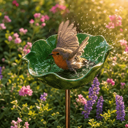 PetalHaven™ Mohnblume-Vogeltränke – Handgefertigt für Garten & Terrasse