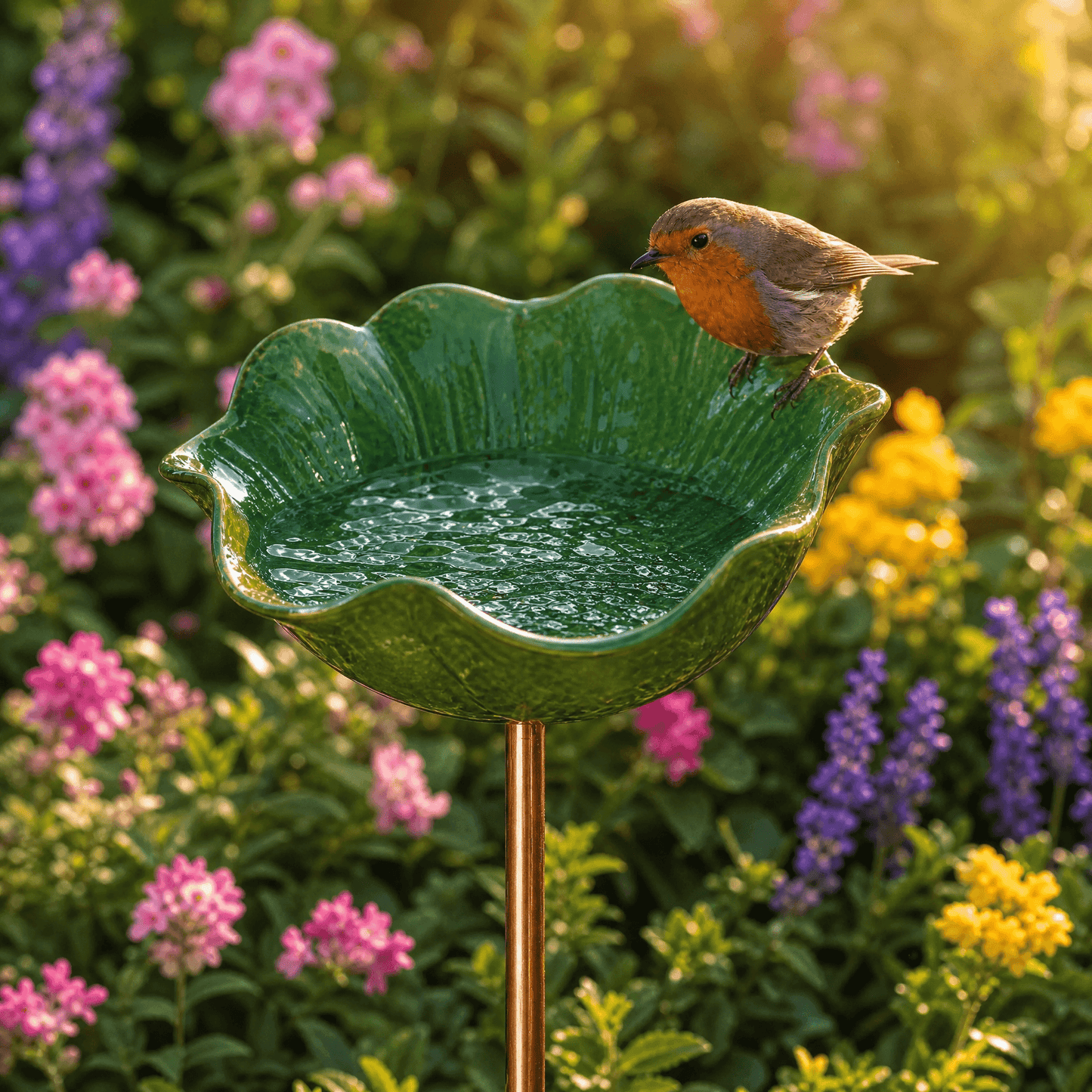 PetalHaven™ Mohnblume-Vogeltränke – Handgefertigt für Garten & Terrasse