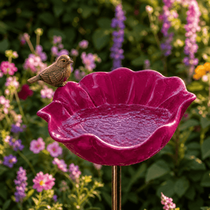 PetalHaven™ Mohnblume-Vogeltränke – Handgefertigt für Garten & Terrasse