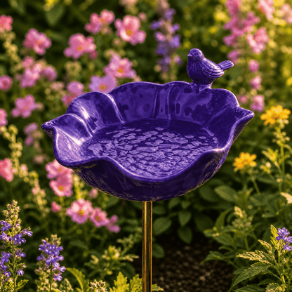 PetalHaven™ Mohnblume-Vogeltränke – Handgefertigt für Garten & Terrasse