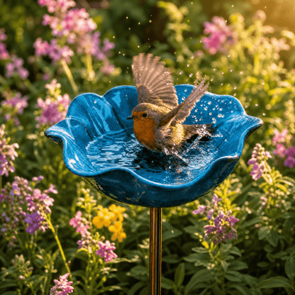 PetalHaven™ Mohnblume-Vogeltränke – Handgefertigt für Garten & Terrasse