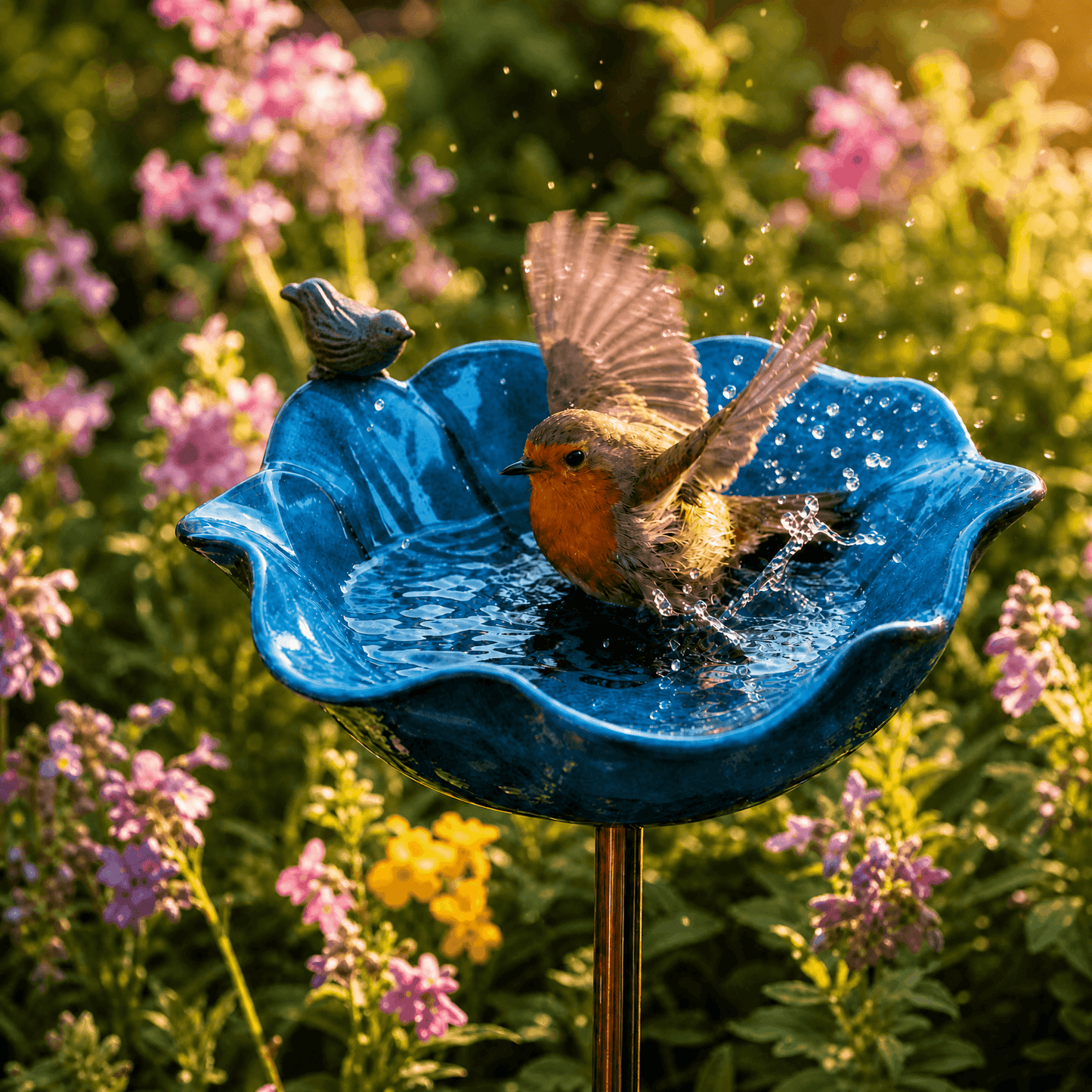 PetalHaven™ Mohnblume-Vogeltränke – Handgefertigt für Garten & Terrasse