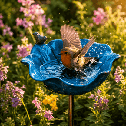 PetalHaven™ Mohnblume-Vogeltränke – Handgefertigt für Garten & Terrasse