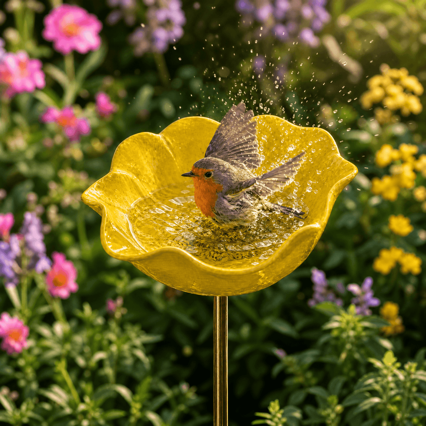 PetalHaven™ Mohnblume-Vogeltränke – Handgefertigt für Garten & Terrasse