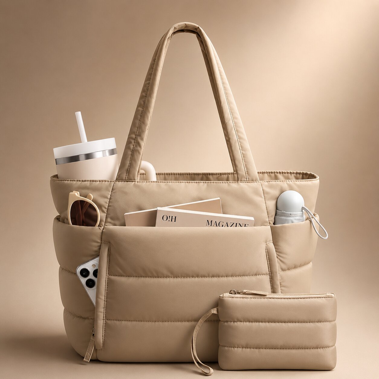 Puffer Tote Bag wasserabweisend – leicht & geräumig