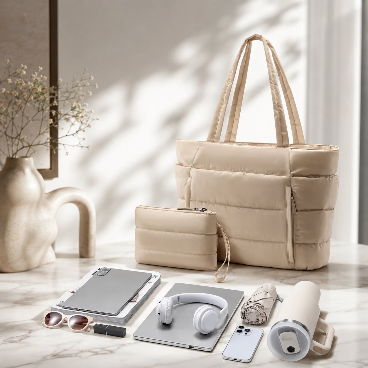 Puffer Tote Bag wasserabweisend – leicht & geräumig