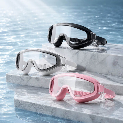 Schwimmbrille Anti Beschlag für Erwachsene & Kinder | HD Schwimmbrille mit klaren Gläsern | Nebelklar