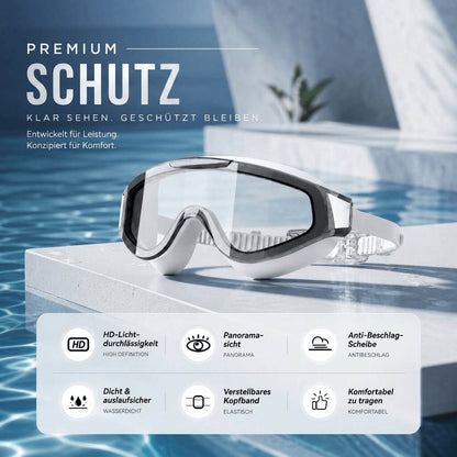 Schwimmbrille Anti Beschlag für Erwachsene & Kinder | HD Schwimmbrille mit klaren Gläsern | Nebelklar