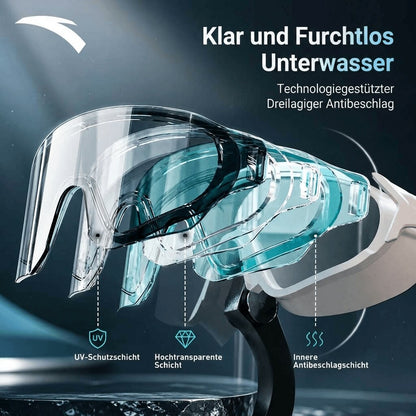 Schwimmbrille Anti Beschlag für Erwachsene & Kinder | HD Schwimmbrille mit klaren Gläsern | Nebelklar
