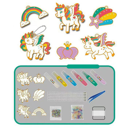 Kristall-Klebemalerei Bastelset – Einhorn-Serie