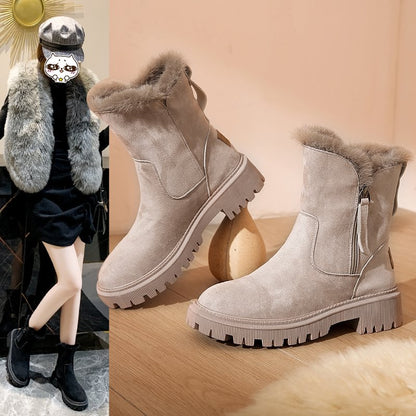 Damen-Winter-Fleece-Schneestiefel – Warm, stilvoll & absolut winterfest