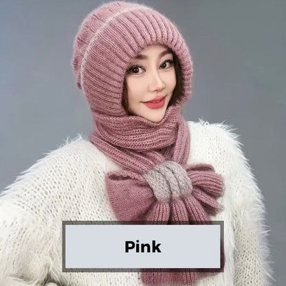 1+1 GRATIS | Mia™ - Damen-Wintermütze mit Schal und winddichtem Ohrenschutz