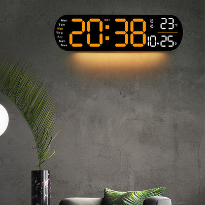 LED-Digital-Wanduhr Orange Anzeige