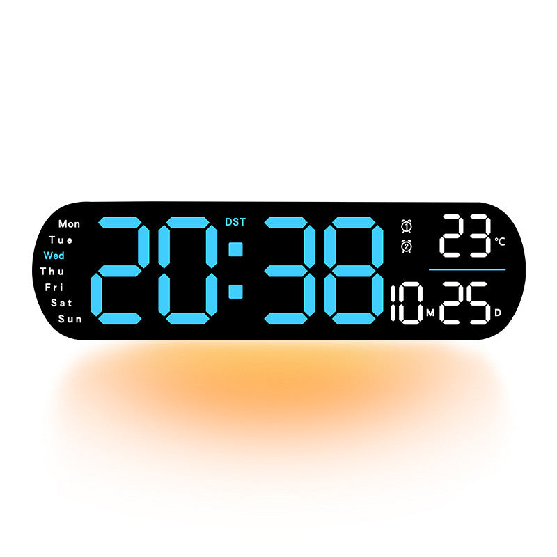 LED-Digital-Wanduhr Blau