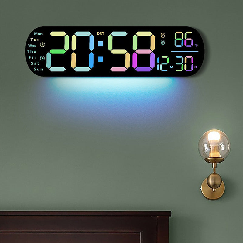 LED-Digital-Wanduhr mehrfarbige Anzeige