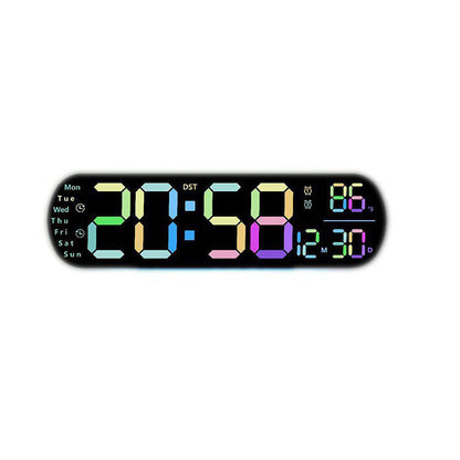LED-Digital-Wanduhr Bunt