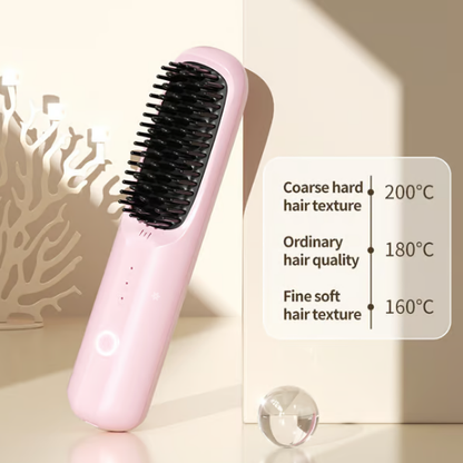 SmoothBrush™ | Kabellose Ionen-Glättbürste – USB-aufladbar & schonend glätten