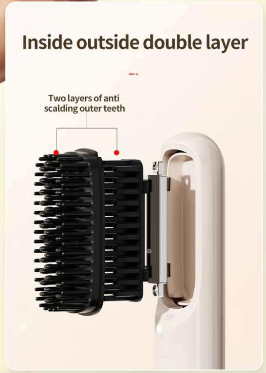 SmoothBrush™ | Kabellose Ionen-Glättbürste – USB-aufladbar & schonend glätten