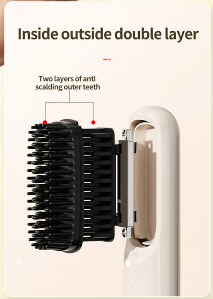 SmoothBrush™ | Kabellose Ionen-Glättbürste – USB-aufladbar & schonend glätten