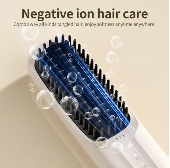 SmoothBrush™ | Kabellose Ionen-Glättbürste – USB-aufladbar & schonend glätten