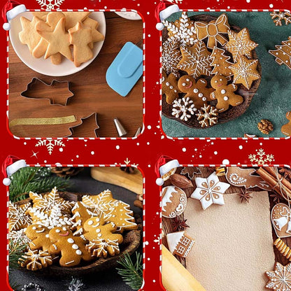 Plätzchen mit Weihnachtsmotiven ausgestochen