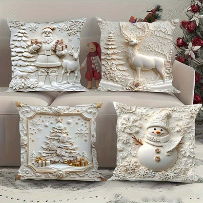Weihnachts-Kissenbezüge auf dem Sofa