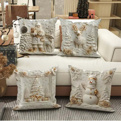 Weihnachts-Kissenbezüge im Wohnzimmer