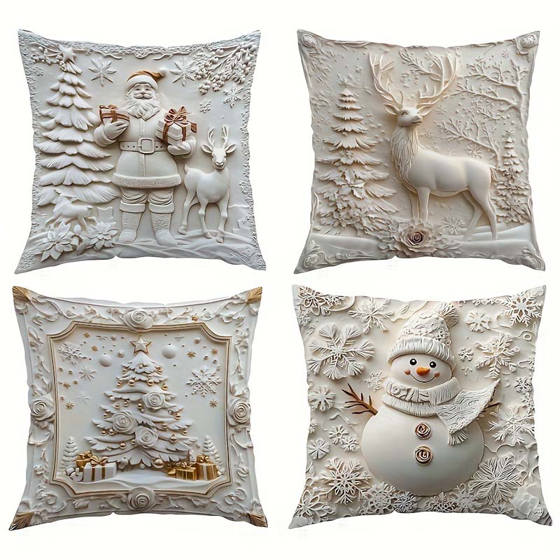 Weihnachts-Kissenbezüge 4er-Set