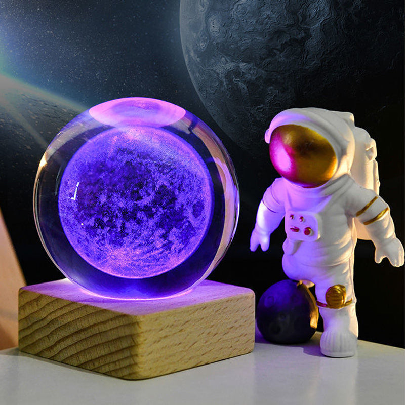 3D-Kristallkugel Nachtlicht mit Astronaut