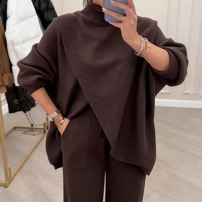 Rozela's Elegantes Zweiteiler-Strickset für Damen – Oversized & Komfort Chic