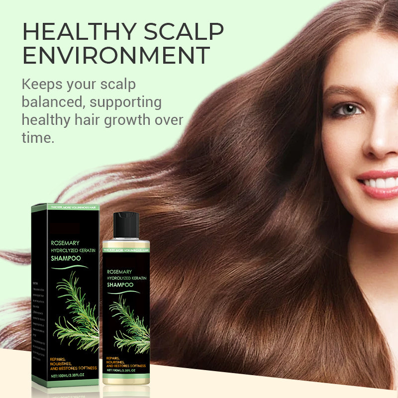 Natürlich kräftigeres Haar von der Wurzel an | Rosmarin Hydrolysiertes Keratin Shampoo