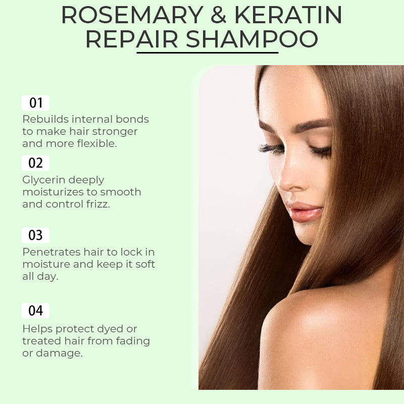 Natürlich kräftigeres Haar von der Wurzel an | Rosmarin Hydrolysiertes Keratin Shampoo