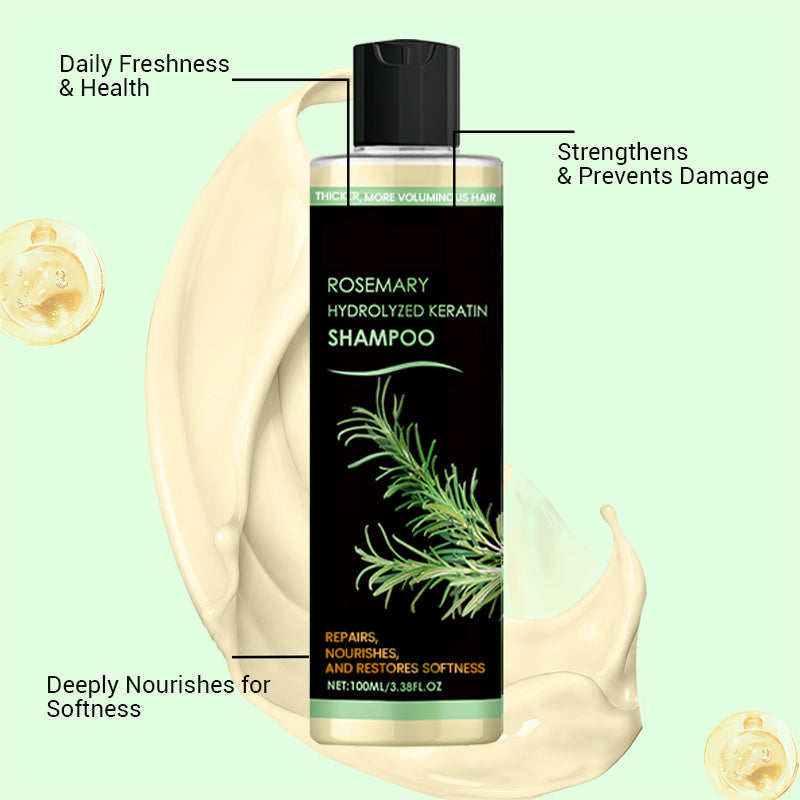 Natürlich kräftigeres Haar von der Wurzel an | Rosmarin Hydrolysiertes Keratin Shampoo