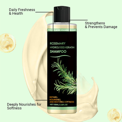 Natürlich kräftigeres Haar von der Wurzel an | Rosmarin Hydrolysiertes Keratin Shampoo
