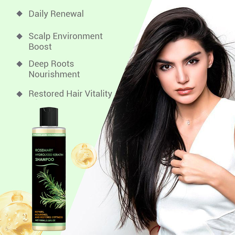 Natürlich kräftigeres Haar von der Wurzel an | Rosmarin Hydrolysiertes Keratin Shampoo