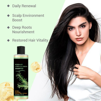 Natürlich kräftigeres Haar von der Wurzel an | Rosmarin Hydrolysiertes Keratin Shampoo