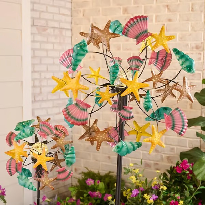 SolarSpin™ | Garten Windspiel – Kinetische Solar Deko mit Farbspiel & stabilem Erdspieß