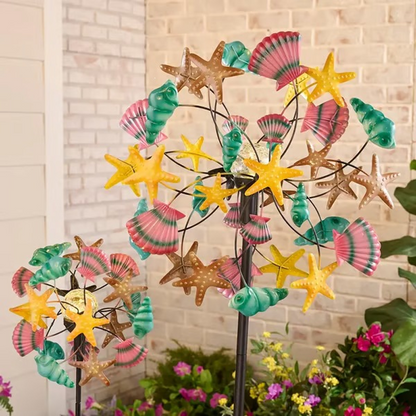 SolarSpin™ | Garten Windspiel – Kinetische Solar Deko mit Farbspiel & stabilem Erdspieß