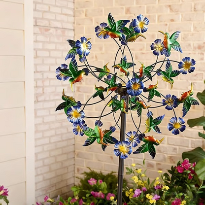SolarSpin™ | Garten Windspiel – Kinetische Solar Deko mit Farbspiel & stabilem Erdspieß