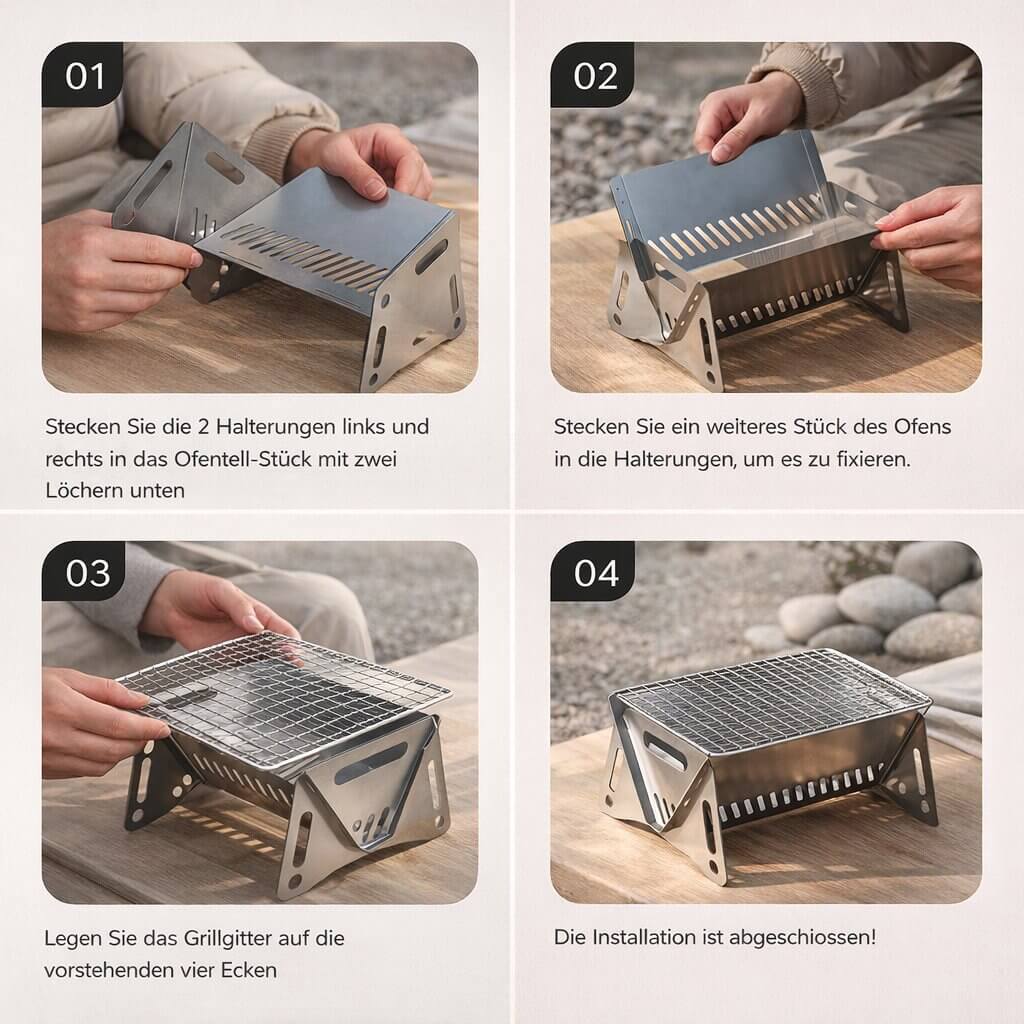 GrillCard™ | Spontan grillen überall – klappt auf wie eine Karte | Heute 50% Rabatt